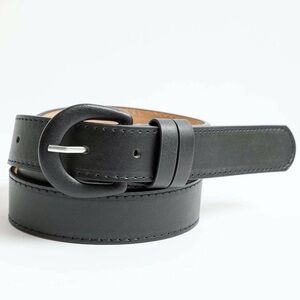 Classic Vegan Leather Belt - Stylish Round Buckle